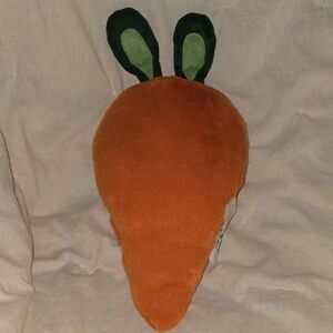 Super Soft Plush Carrot Pillow with Green Bunny Ears